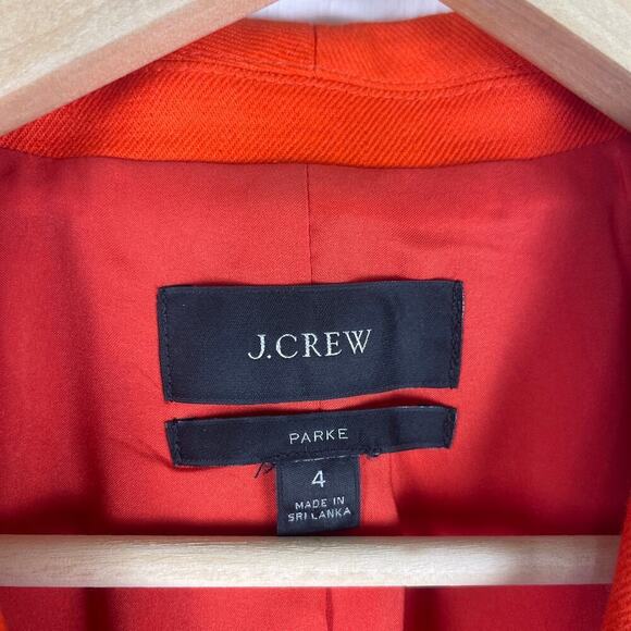 J. CREW Parke Blazer Linen Blend Brilliant Sunset Red Orange H9710 Women's 4 - Picture 3 of 13